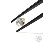 Peruzzi cut cushion moissanite side profile view