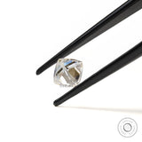 Peruzzi cut cushion moissanite side profile view