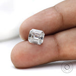 Elegant elongated asscher moissanite loose stone colorless finish