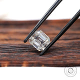 Colorless elongated asscher moissanite omc cut antique loose gemstone