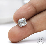 Loose elongated asscher moissanite clear stone with geometric facets