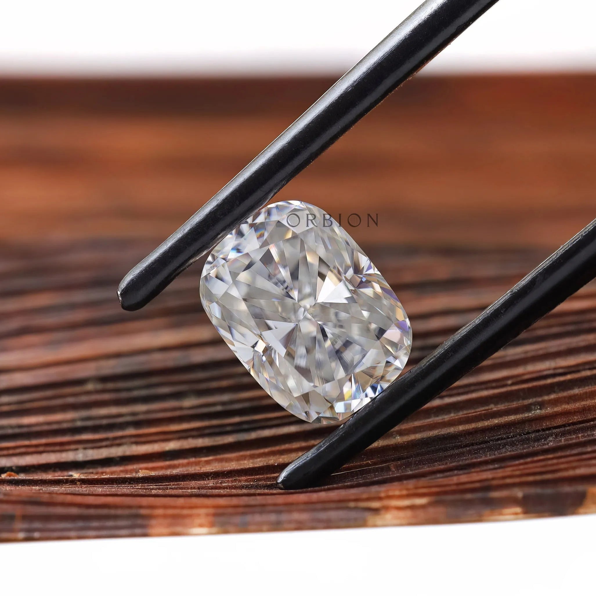 elongated cushion moissanite brilliant cut loose stone top view