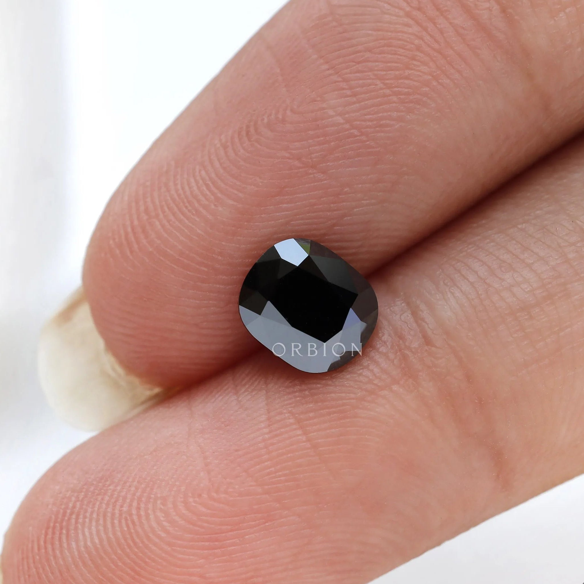 Custom jewelry black moissanite 1.2 ct elongated cushion loose stone