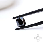 Black elongated cushion moissanite 1.2 ct vintage old mine cut stone