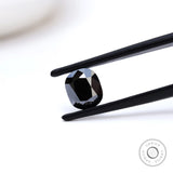Black elongated cushion moissanite 1.2 ct vintage old mine cut stone