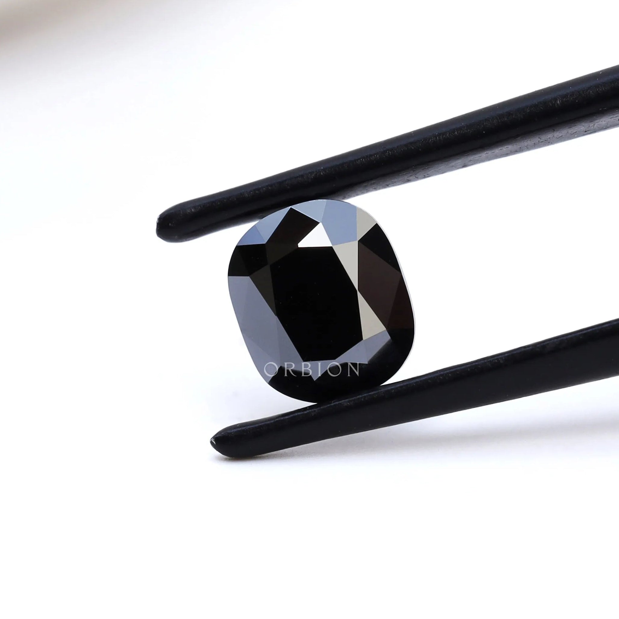Black elongated cushion moissanite 1.2 ct vintage old mine cut stone