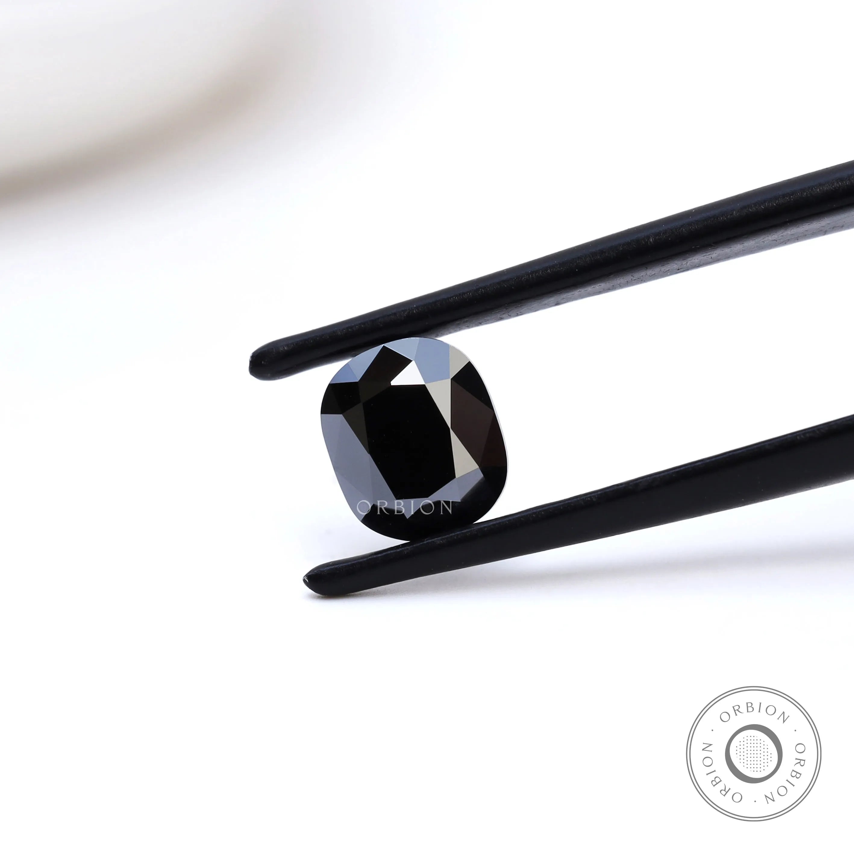 Black elongated cushion moissanite 1.2 ct vintage old mine cut stone