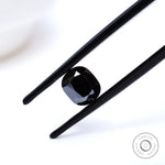 Elongated cushion black moissanite 1.2 ct with old mine faceting
