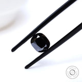 Elongated cushion black moissanite 1.2 ct with old mine faceting