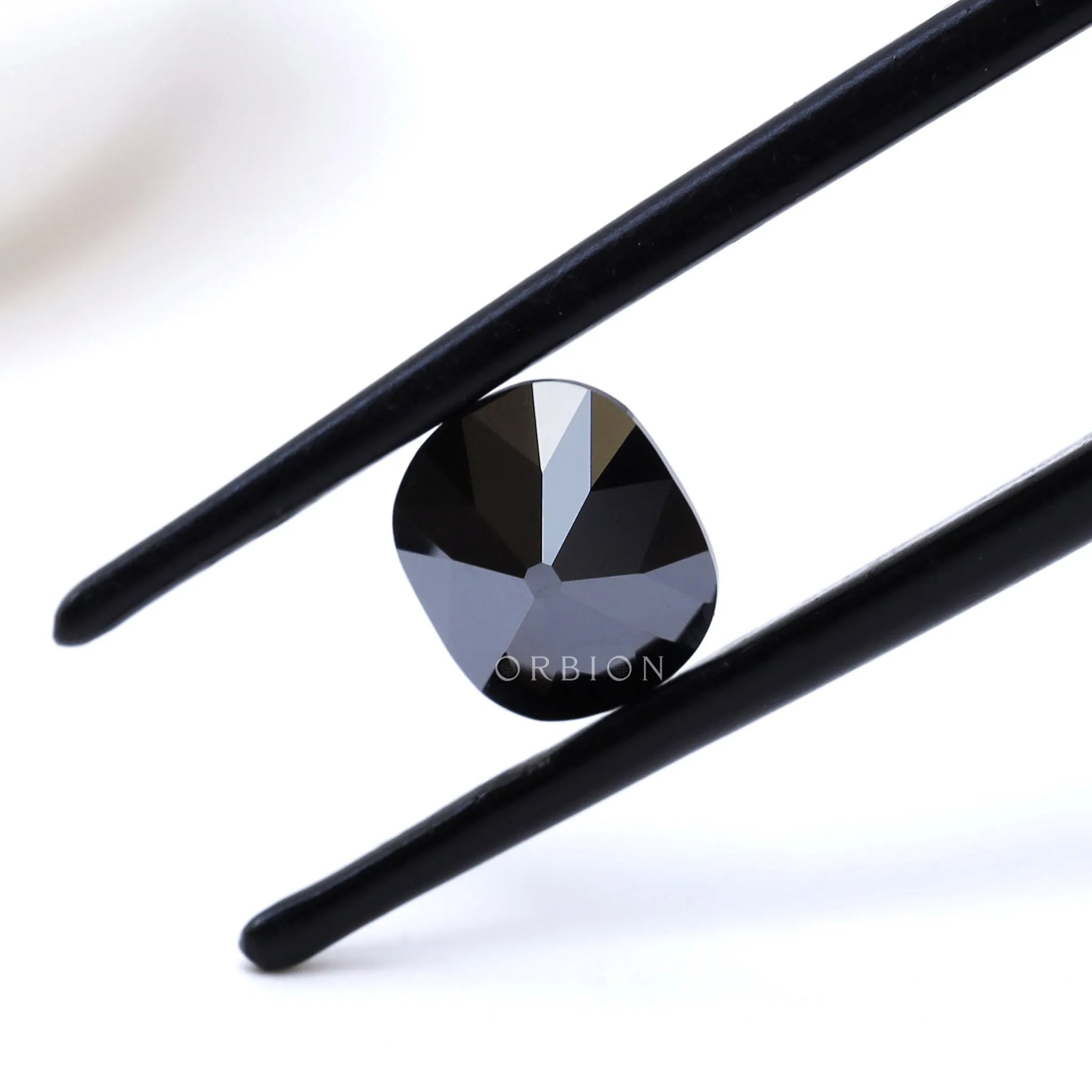 1.2 ct Loose black moissanite with elongated cushion vintage cut