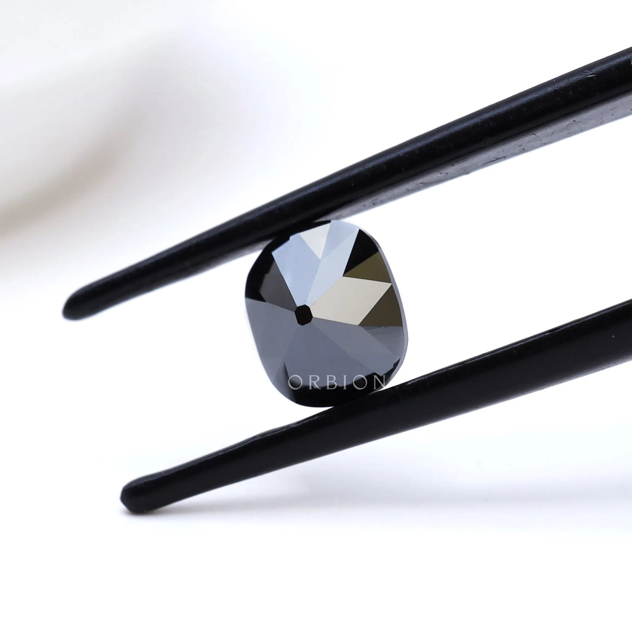 Bold black elongated cushion moissanite 1.2 ct antique style stone