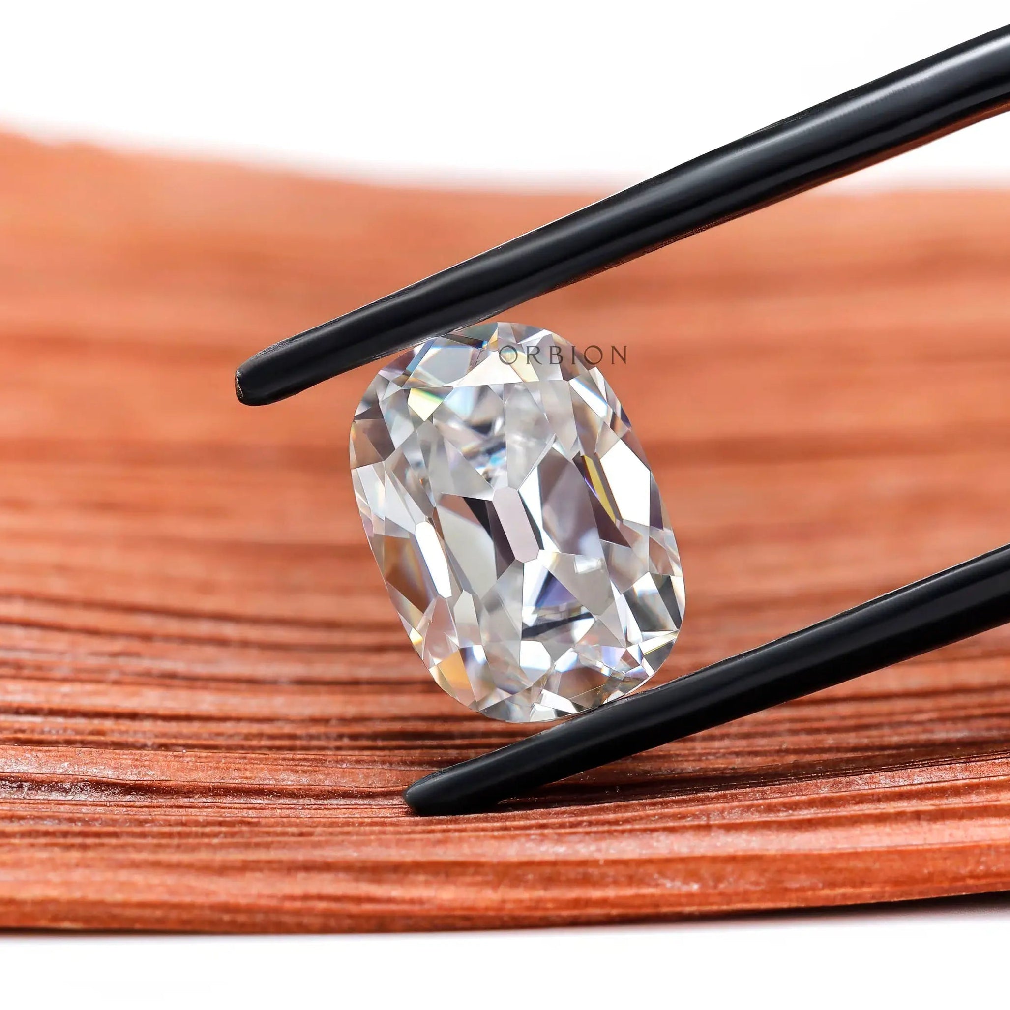Old mine cut elongated cushion moissanite loose stone