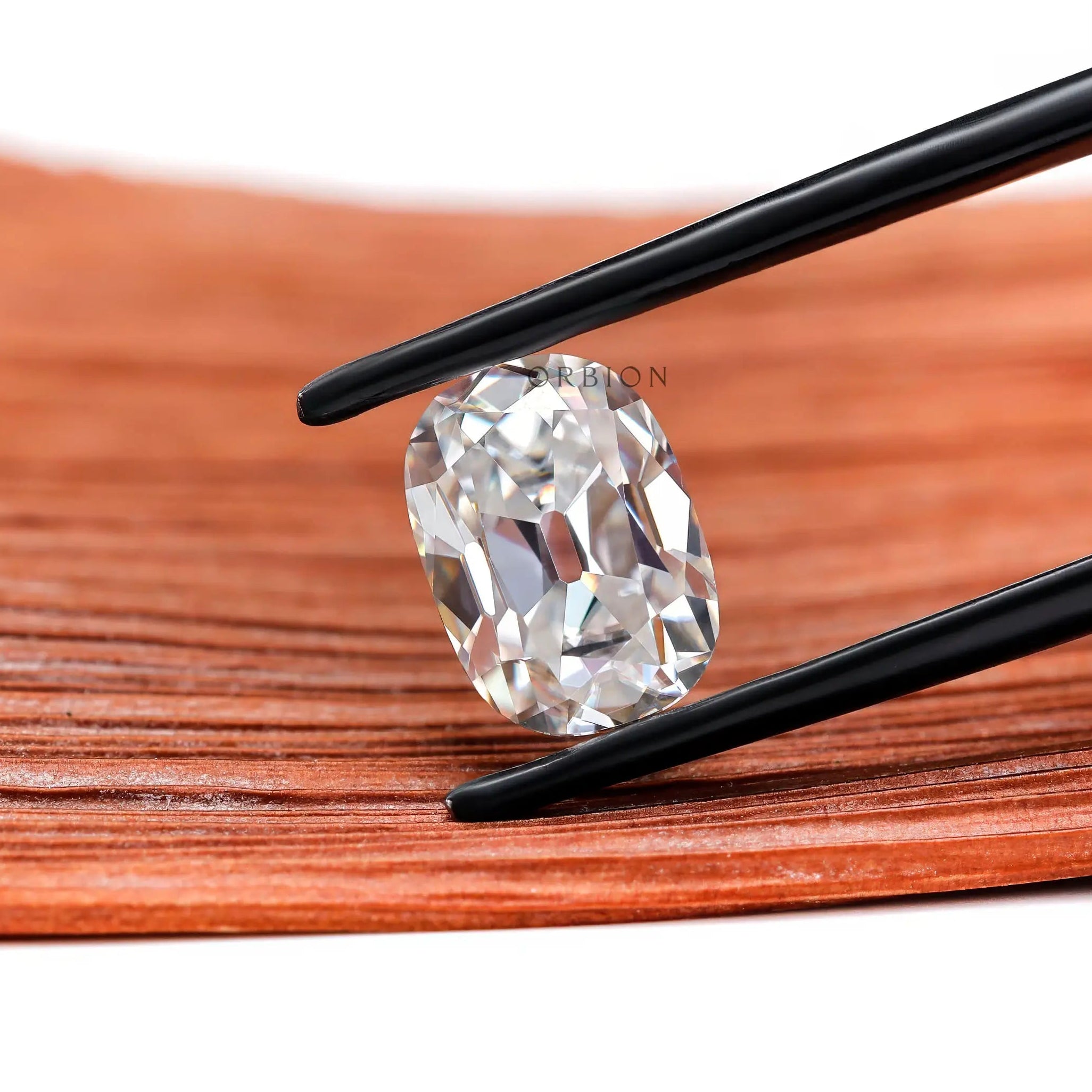 Old Mine Cut Elongated Cushion Loose Colorless Moissanite Stone