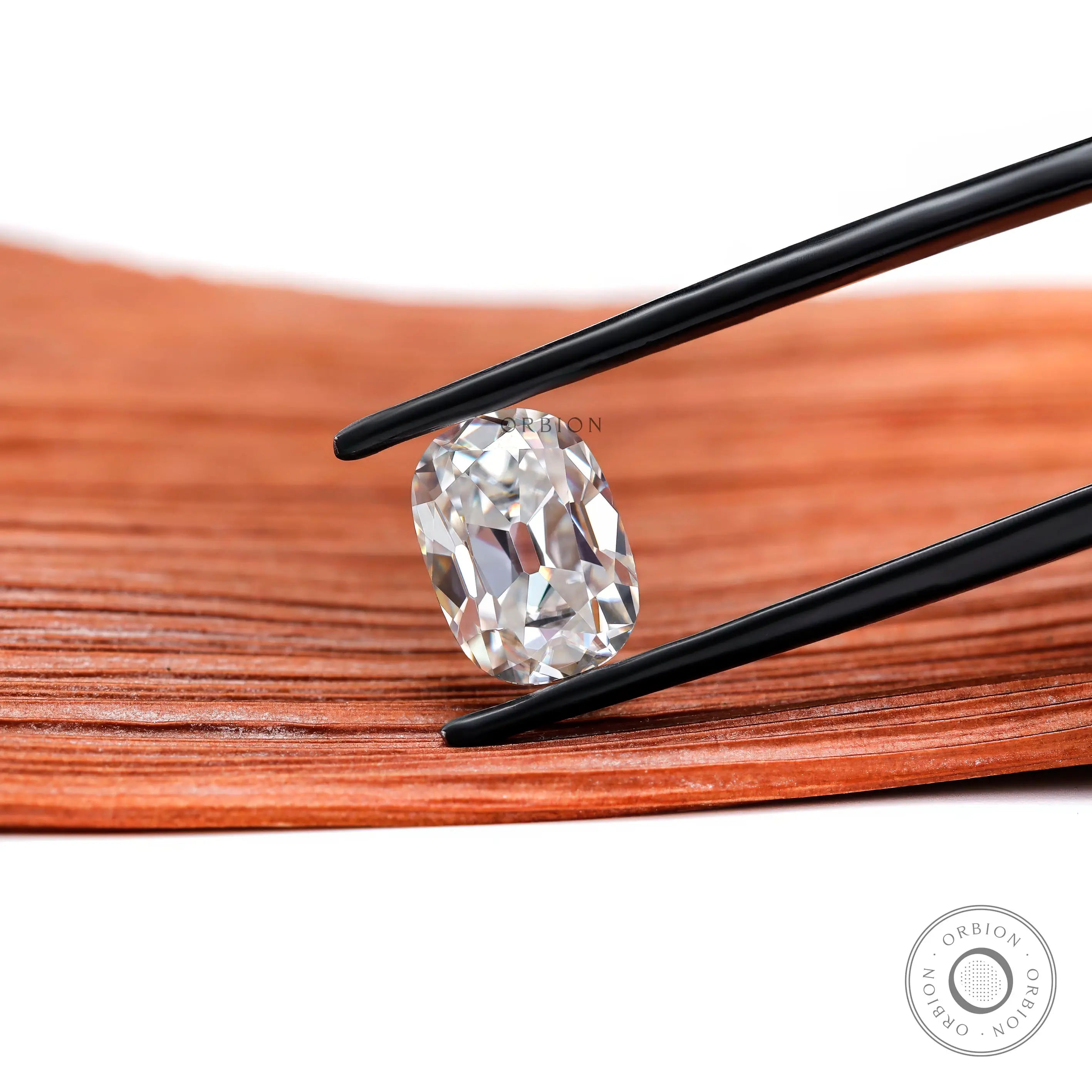 Old Mine Cut Elongated Cushion Loose Colorless Moissanite Stone