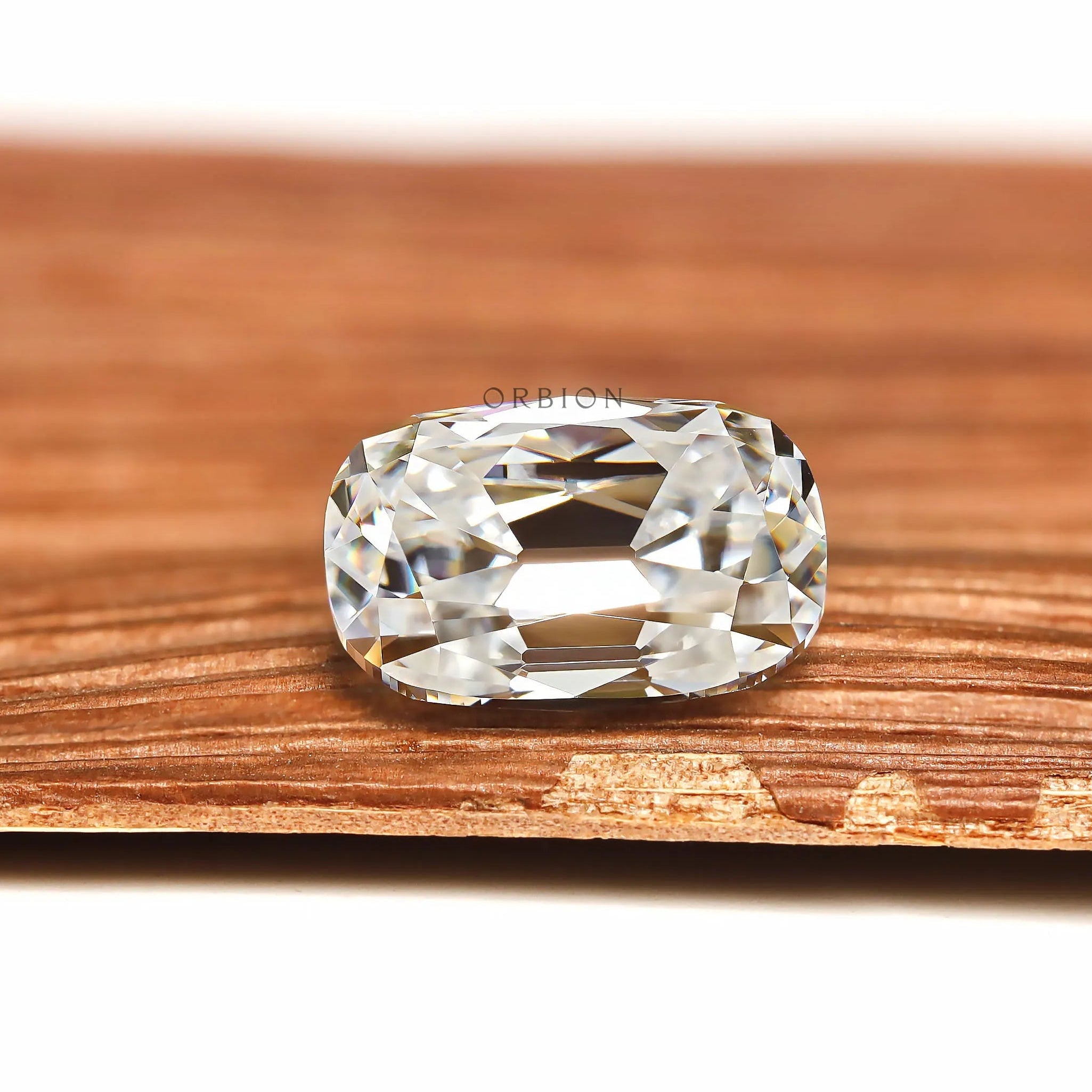 Elongated Cushion Cut Moissanite Stone with Bar Culet