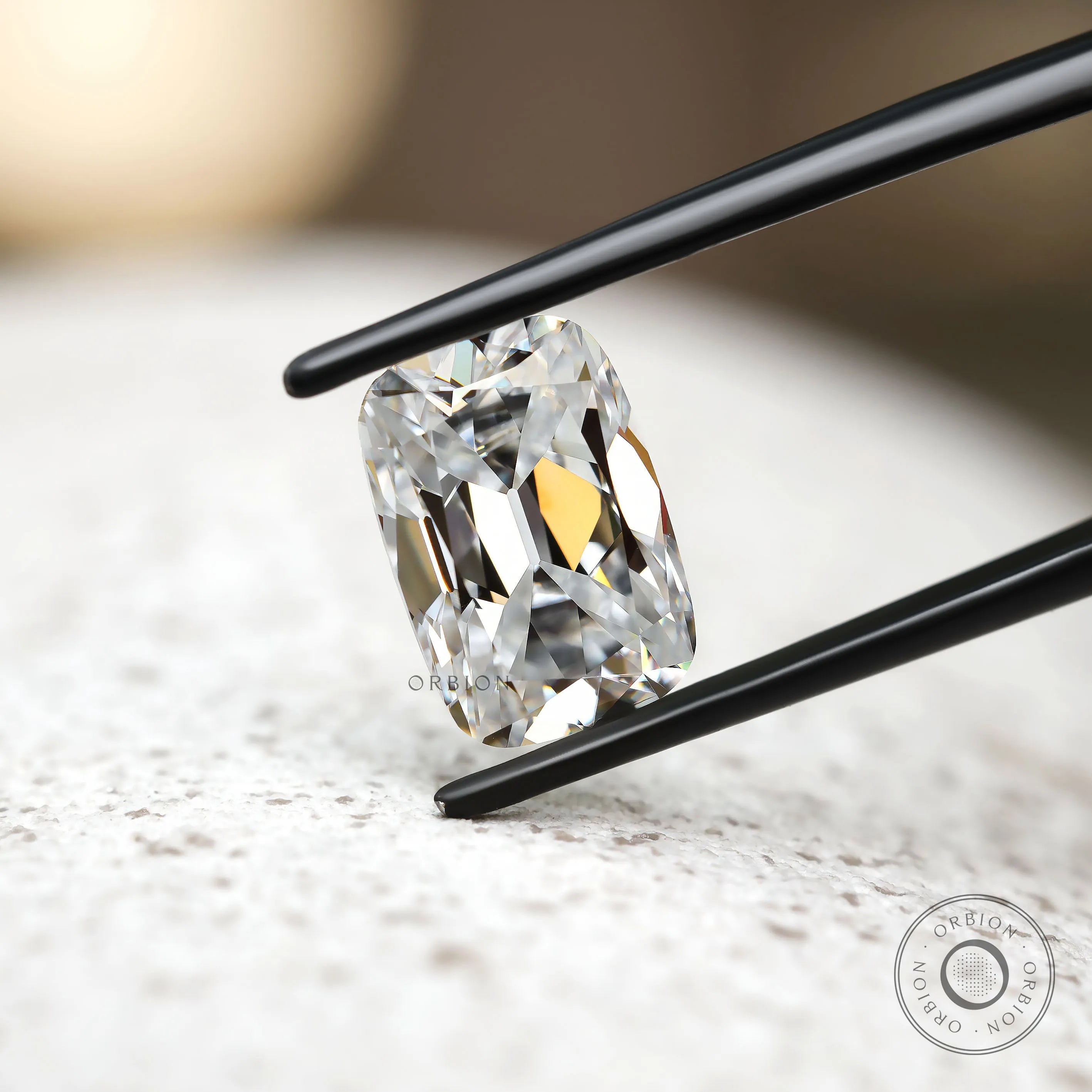 Antique cut colorless elongated cushion moissanite loose gemstone
