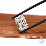 4.30 ct Elongated cushion colorless moissanite antique old mine cut with bar culet