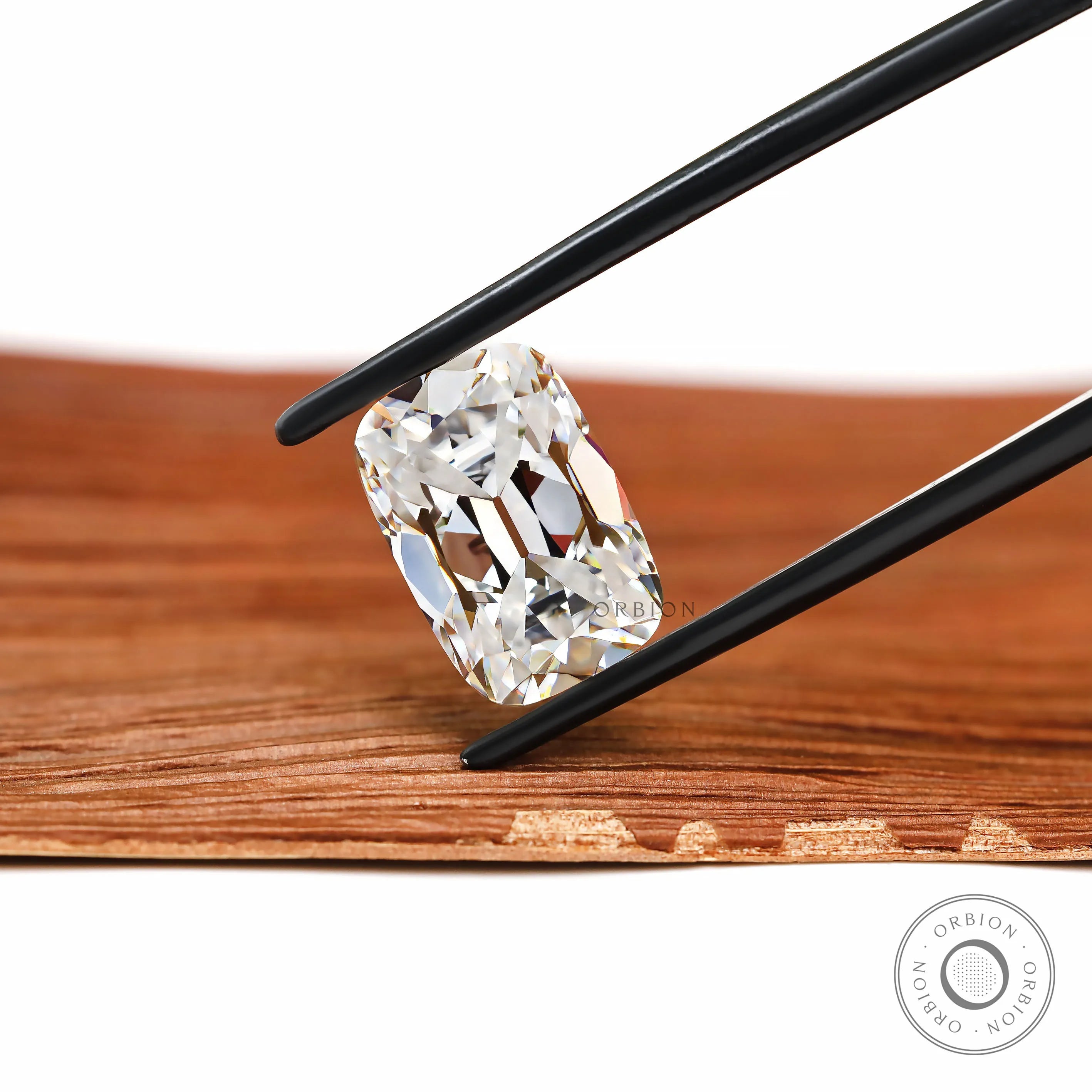 Elongated cushion moissanite 4.30 ct colorless antique cut loose stone