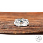 Colorless moissanite elongated cushion 3.80 ct old mine cut gemstone
