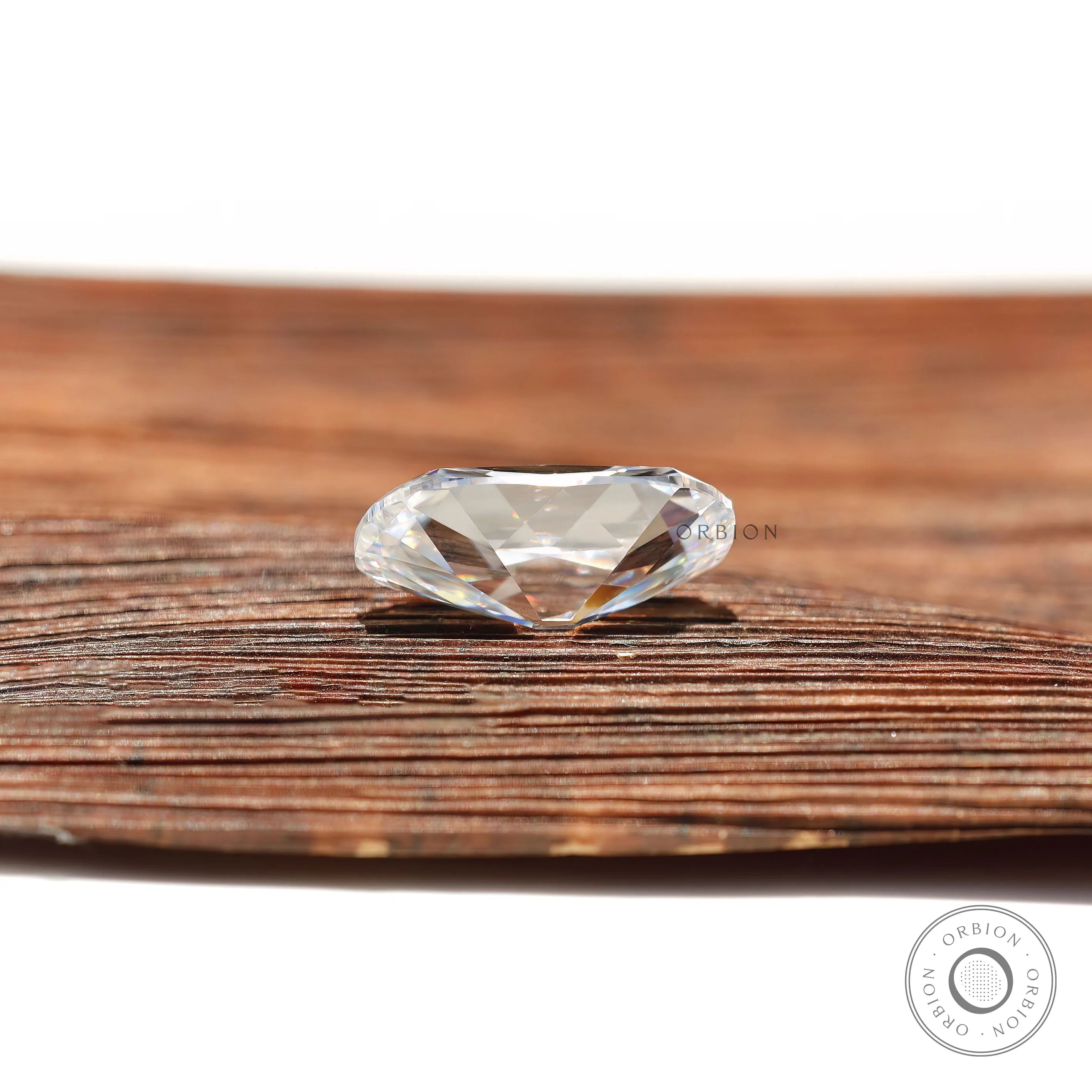 3.80 ct Colorless elongated cushion moissanite with antique brilliance