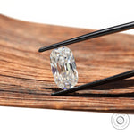 Elongated cushion moissanite 3.80 ct old mine cut colorless loose stone