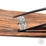 Old mine cut colorless moissanite elongated cushion loose gem