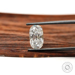 Colorless elongated cushion moissanite with antique old mine cut