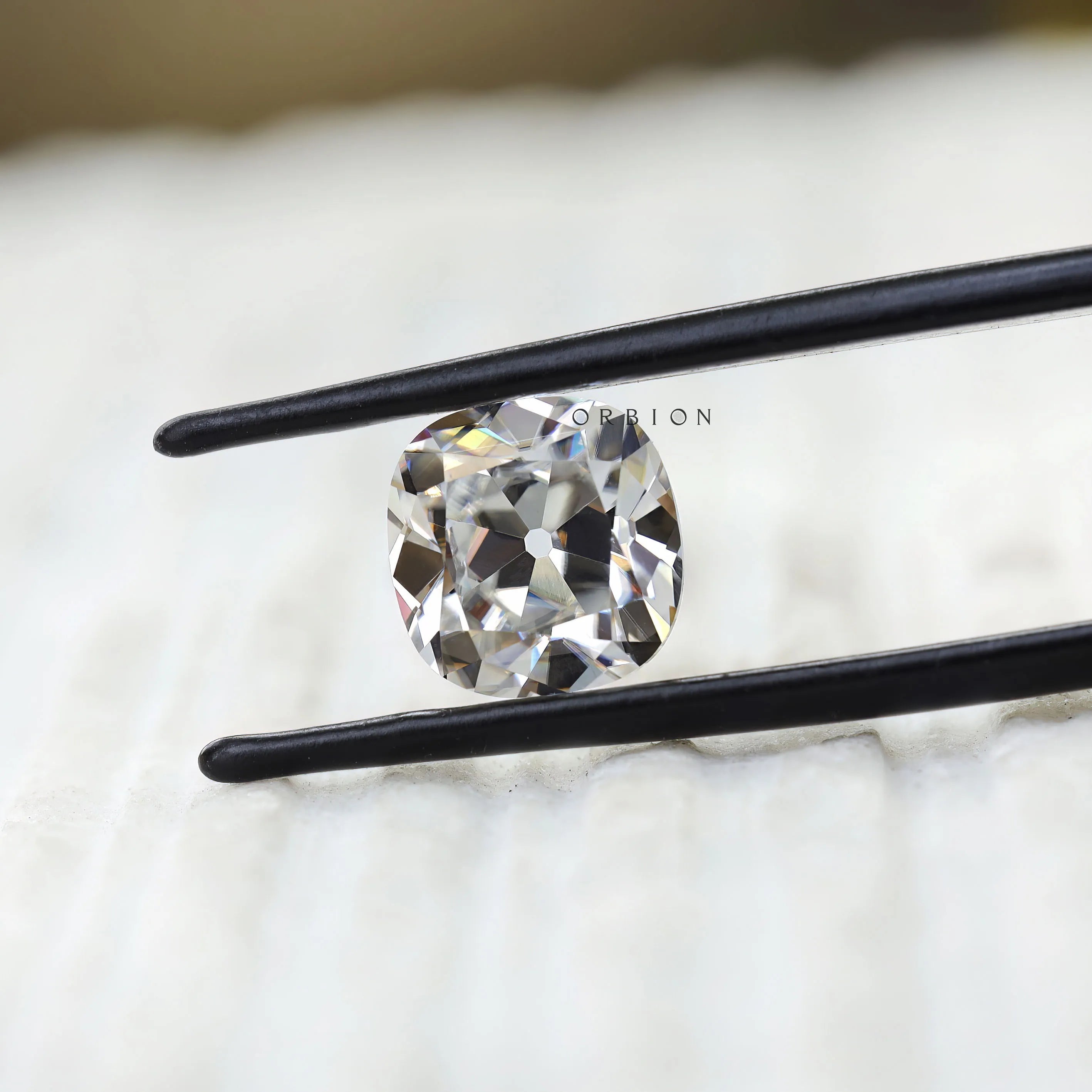 4 CT Loose colorless old mine cut moissanite with elongated cushion shape