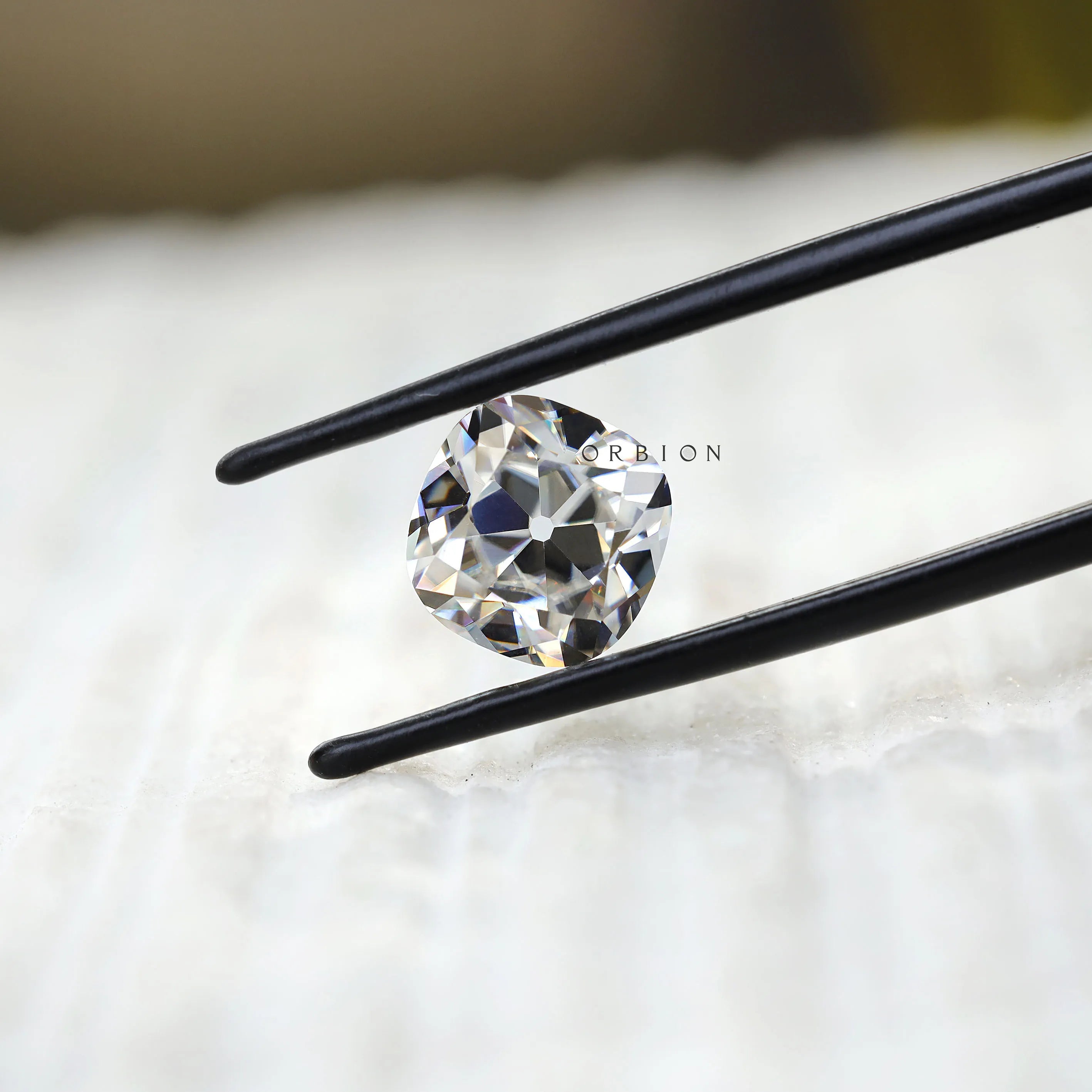 4 CT elongated cushion moissanite with old mine cut, loose colorless