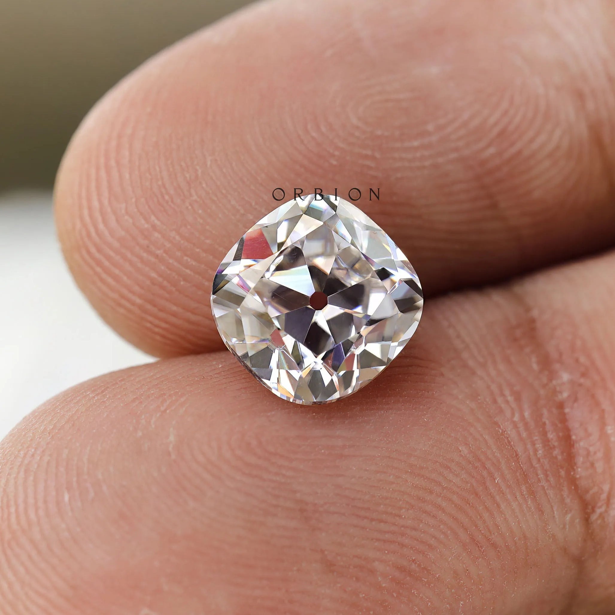 4 CT elongated cushion moissanite with old mine cut, loose colorless gemstone