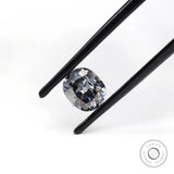 1.20 ct Elongated cushion dark grey moissanite old mine cut loose gemstone