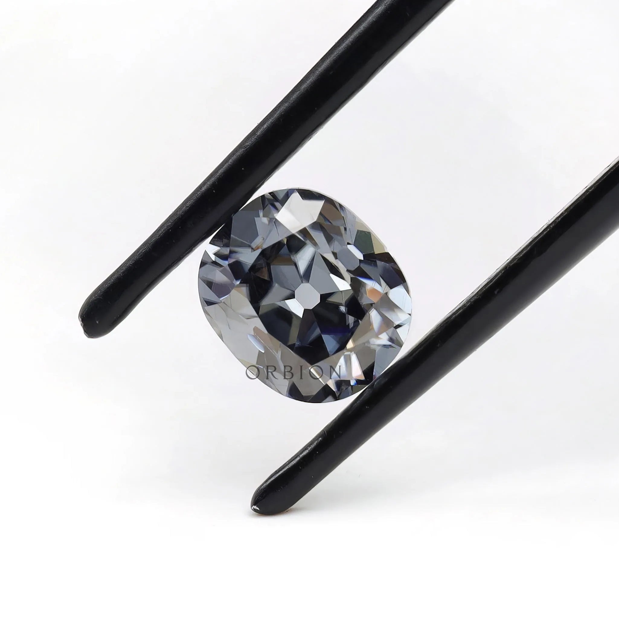1.20 ct Elongated cushion dark grey moissanite old mine cut loose gemstone