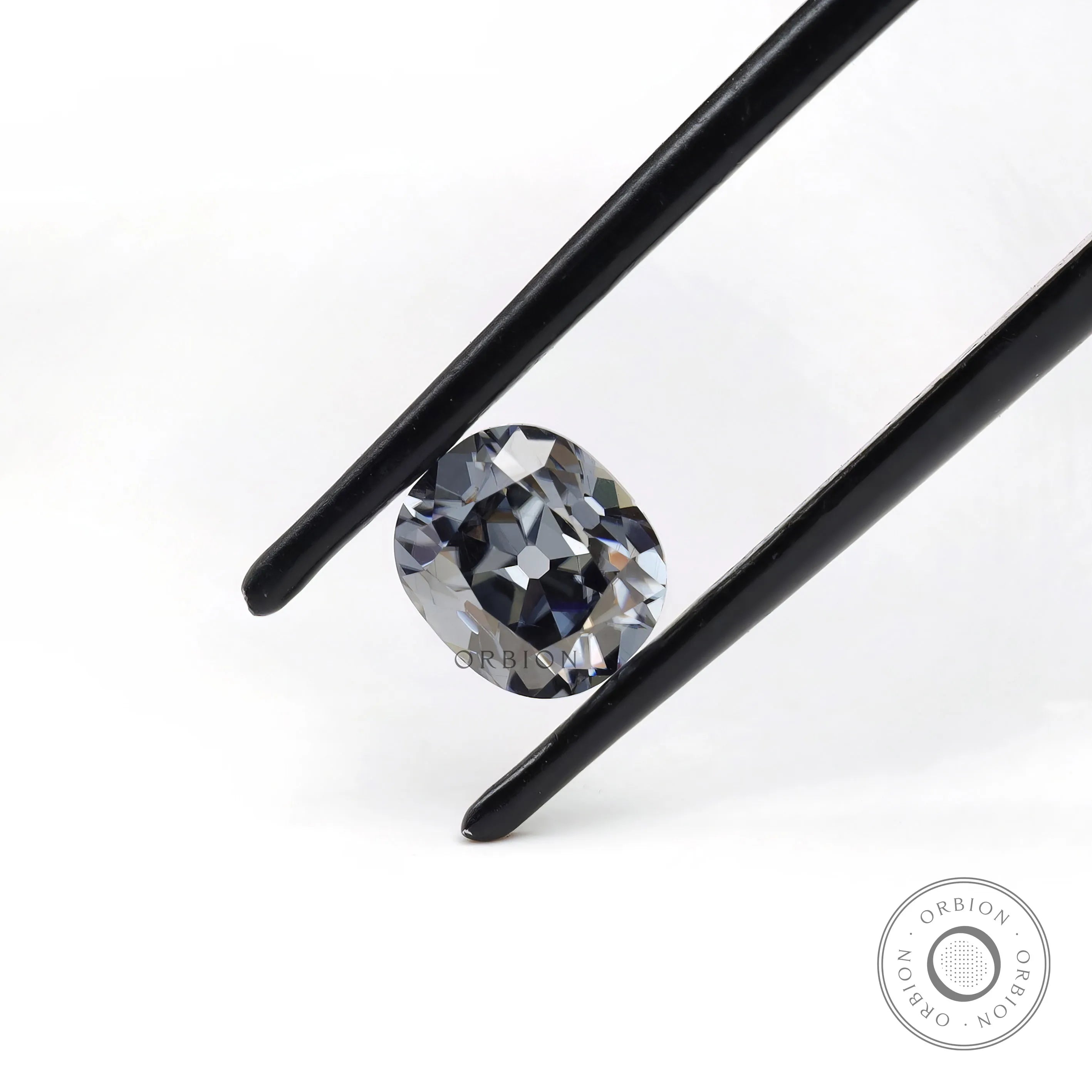 1.20 ct Elongated cushion dark grey moissanite old mine cut loose gemstone