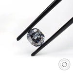 Dark grey elongated cushion moissanite 1.20 ct vintage old mine cut stone