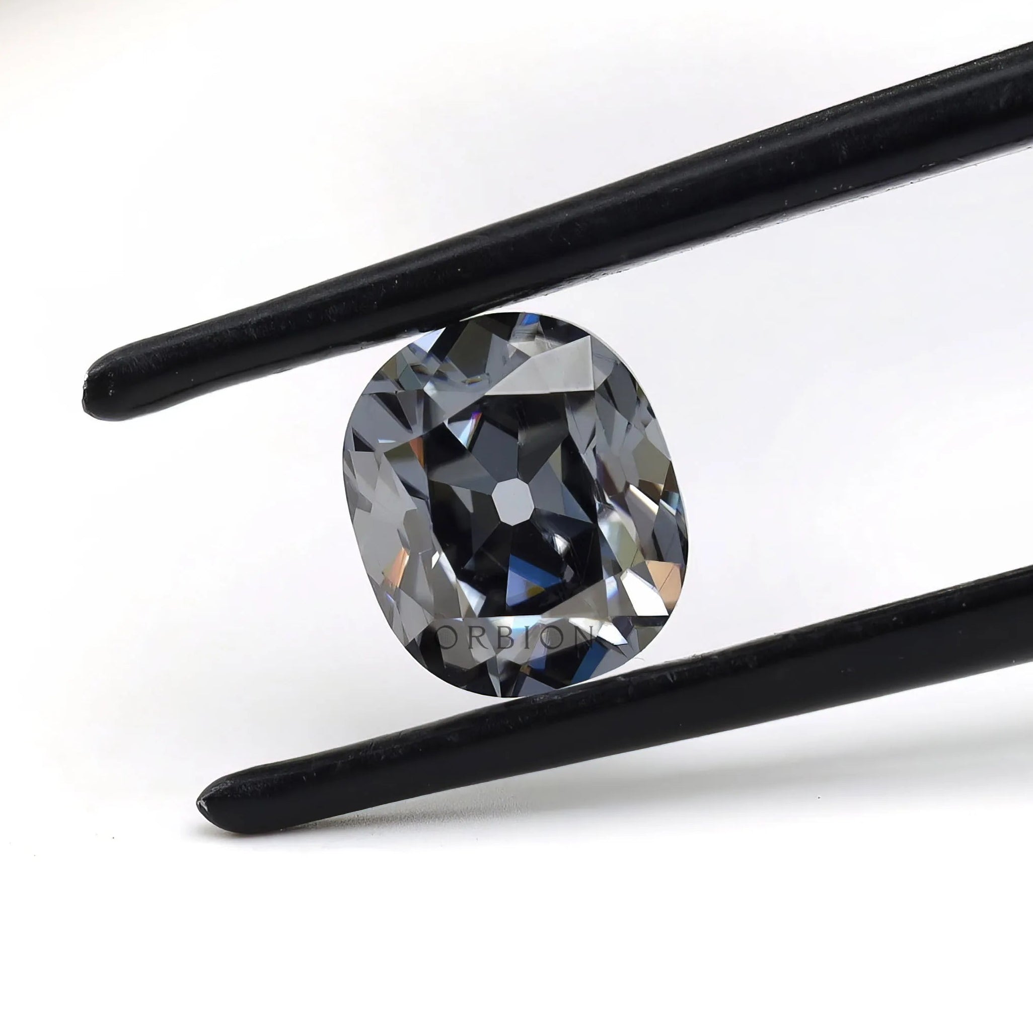 1.20 ct Grey moissanite elongated cushion antique cut loose gem