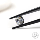 Elongated cushion moissanite 1.20 ct in deep grey tone old mine faceting