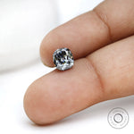 1.20 ct Elongated cushion moissanite with vintage brilliance in grey shade