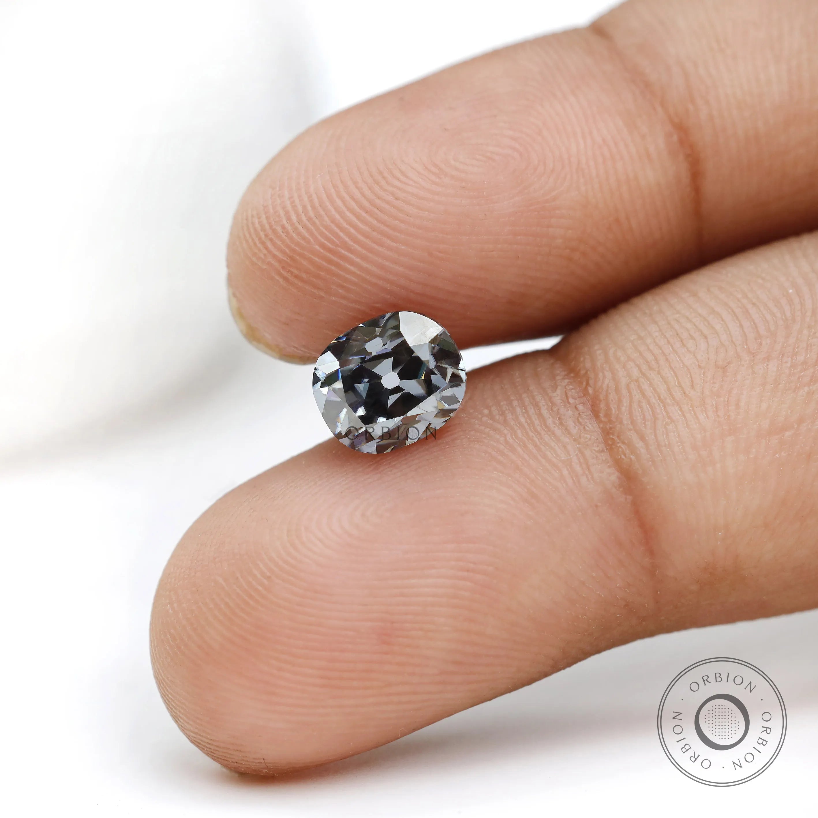 Custom jewelry dark grey moissanite 1.20 ct elongated cushion loose stone