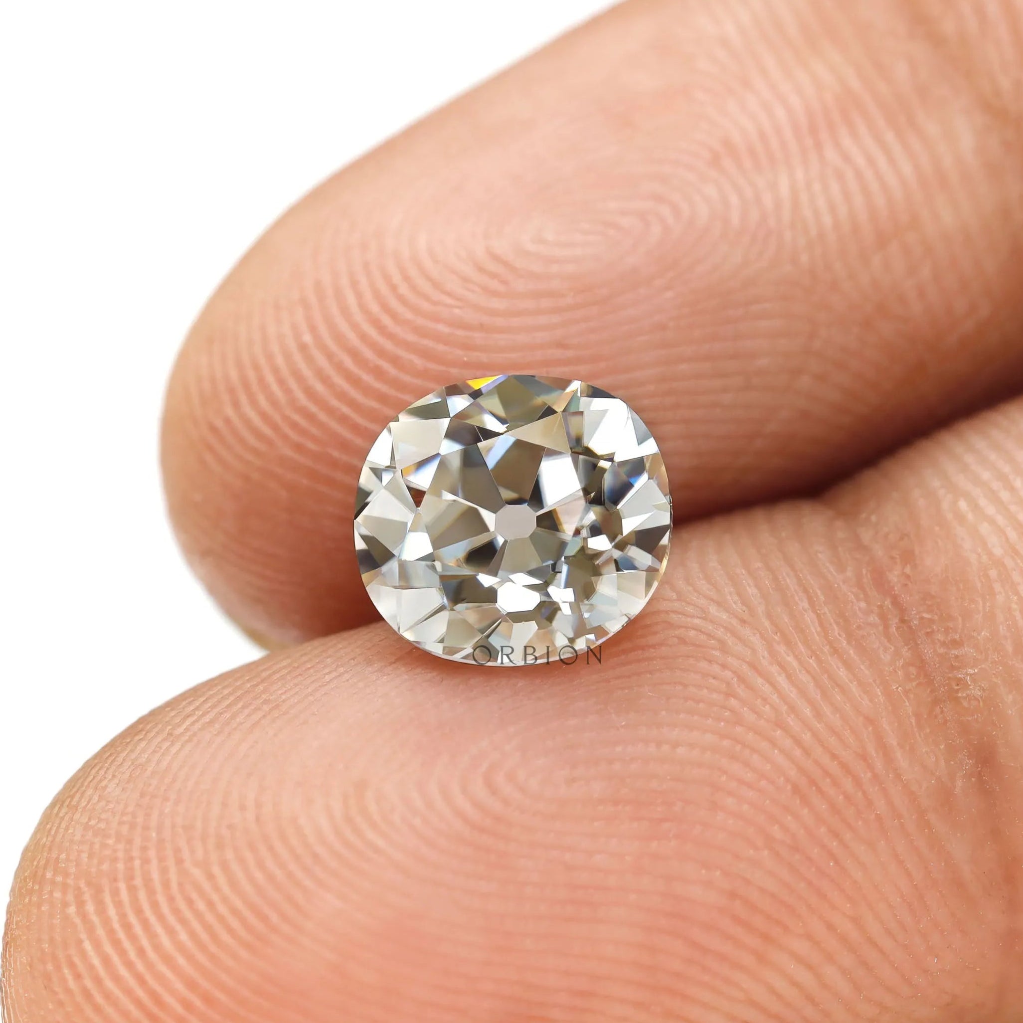 Unique off white moissanite stone elongated cushion antique cut