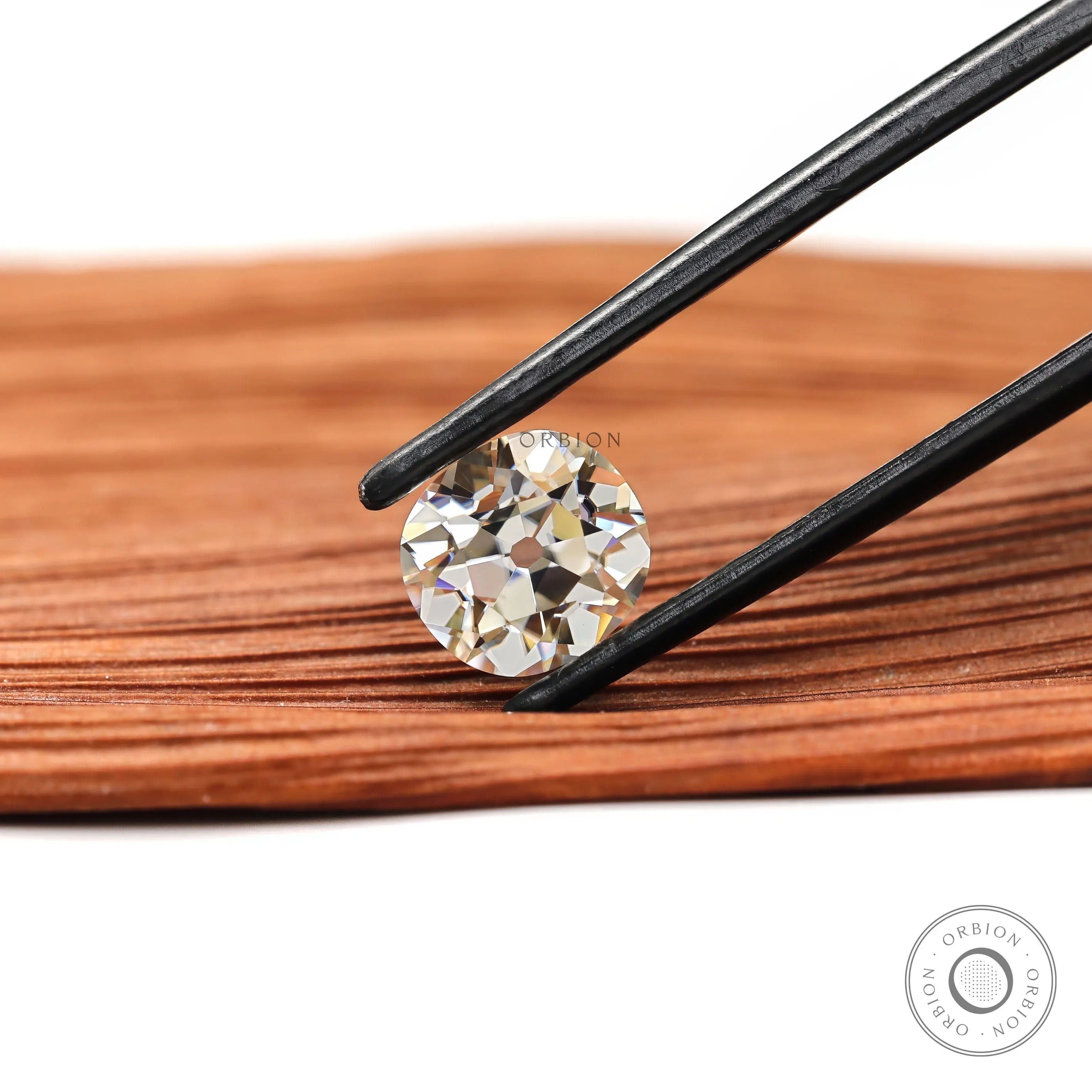 Warm color moissanite stone elongated cushion shape old mine style