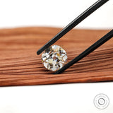2.40 ct off white moissanite with vintage elongated cushion faceting