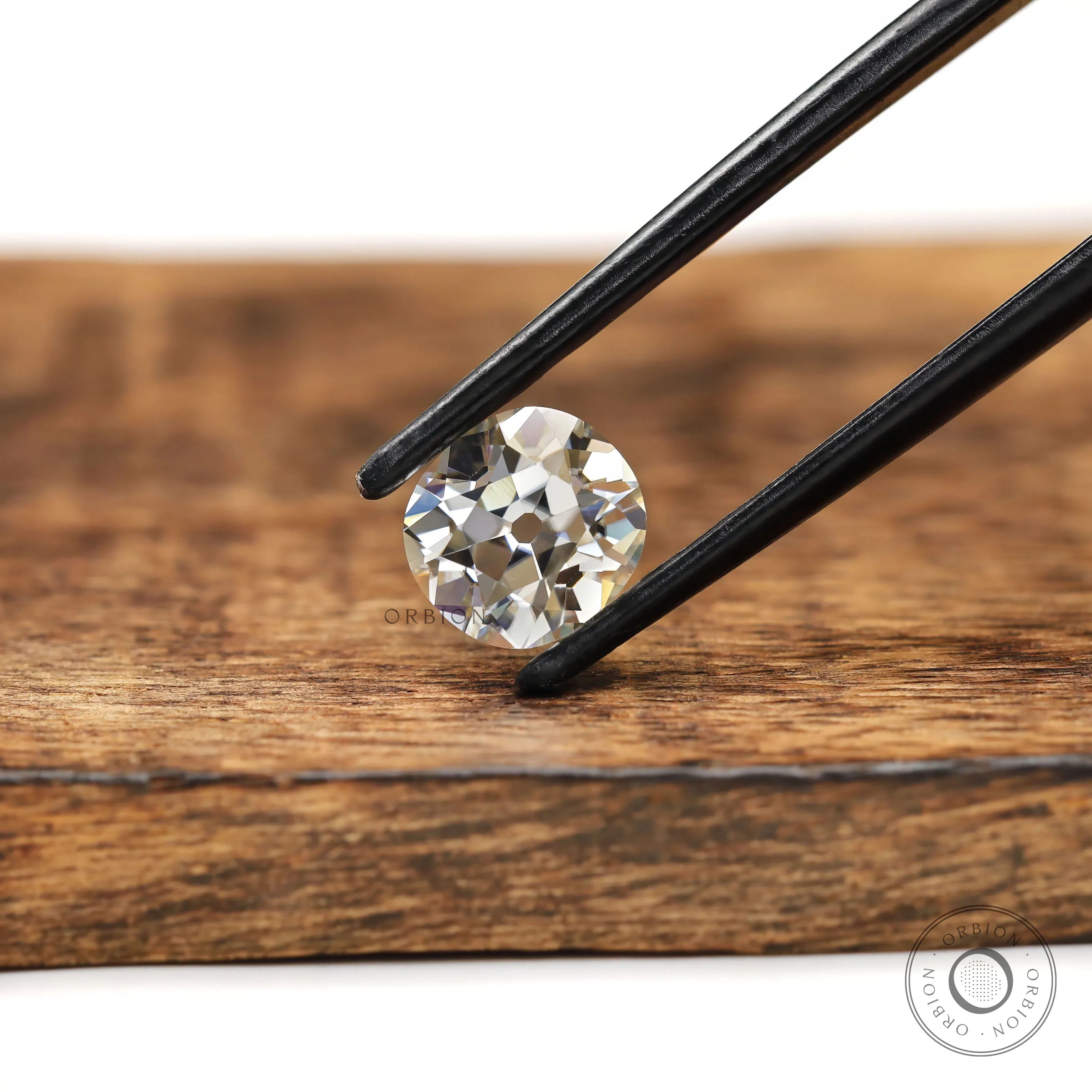 Old mine cut moissanite elongated cushion