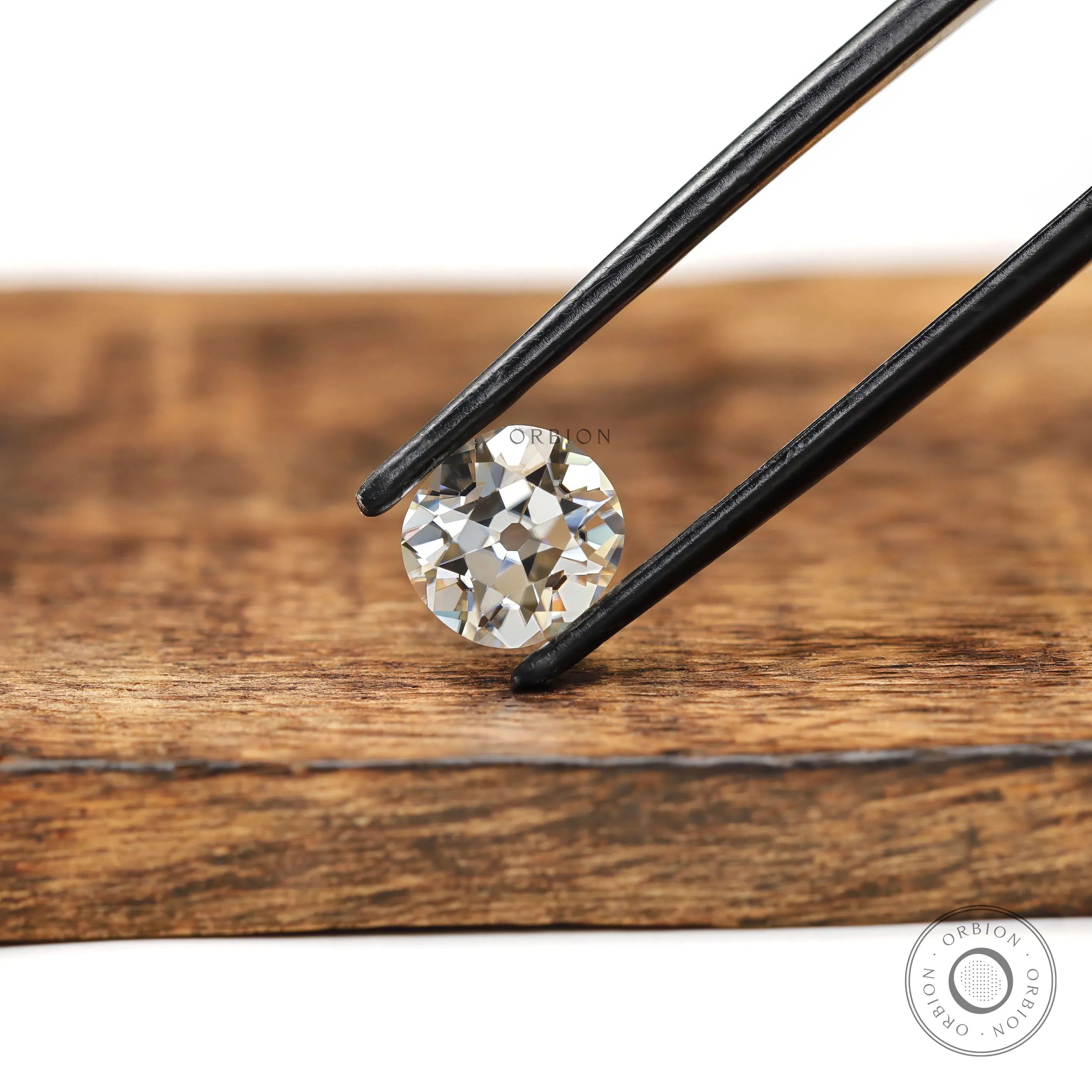 Elongated cushion warm tone moissanite for custom engagement ring