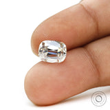 Moissanite Elongated Cushion Stone on Finger GHI Color