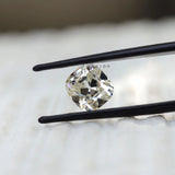 3 CT Cushion moissanite stone with off white color and old mine faceting