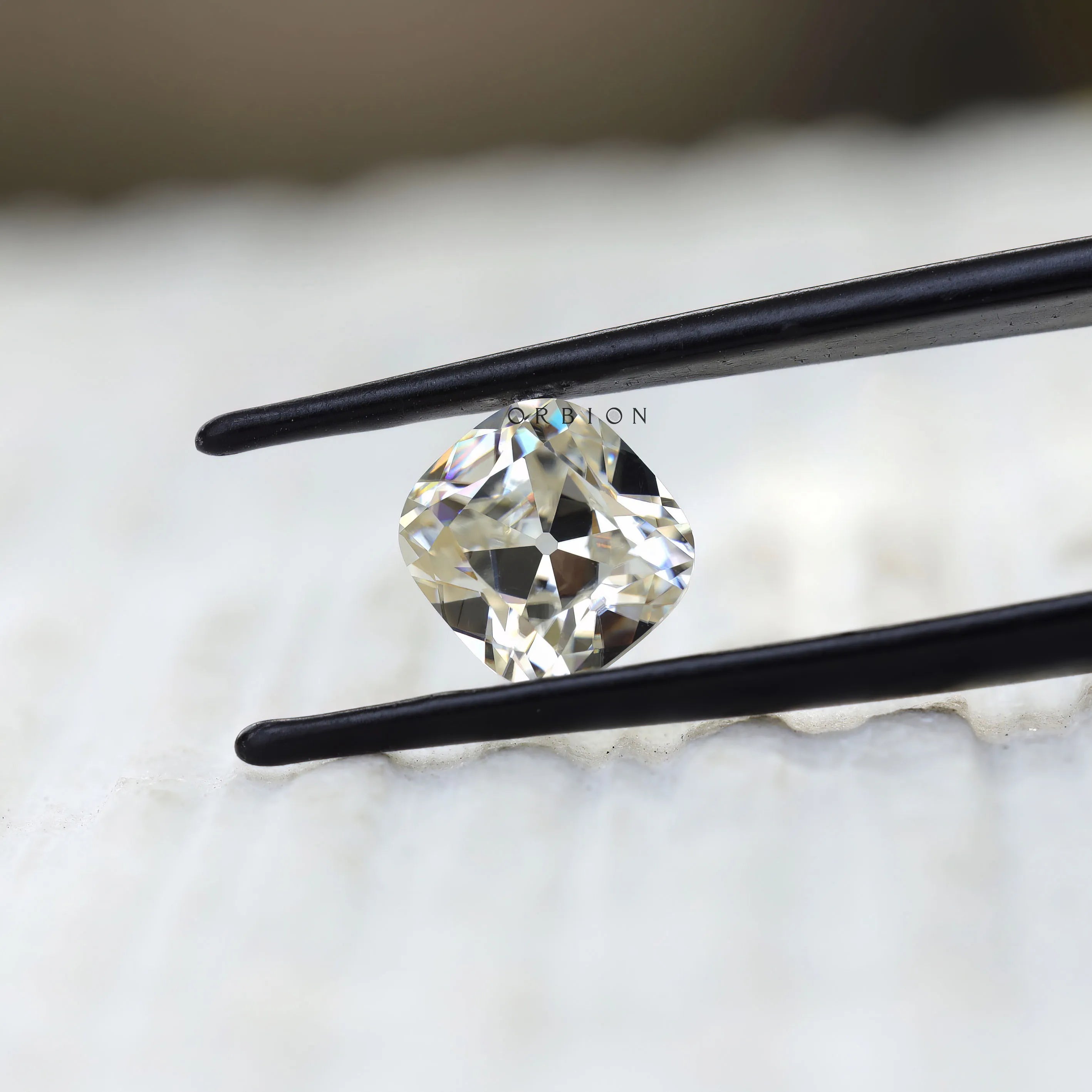 3 CT off white old mine cut cushion moissanite for custom jewelry
