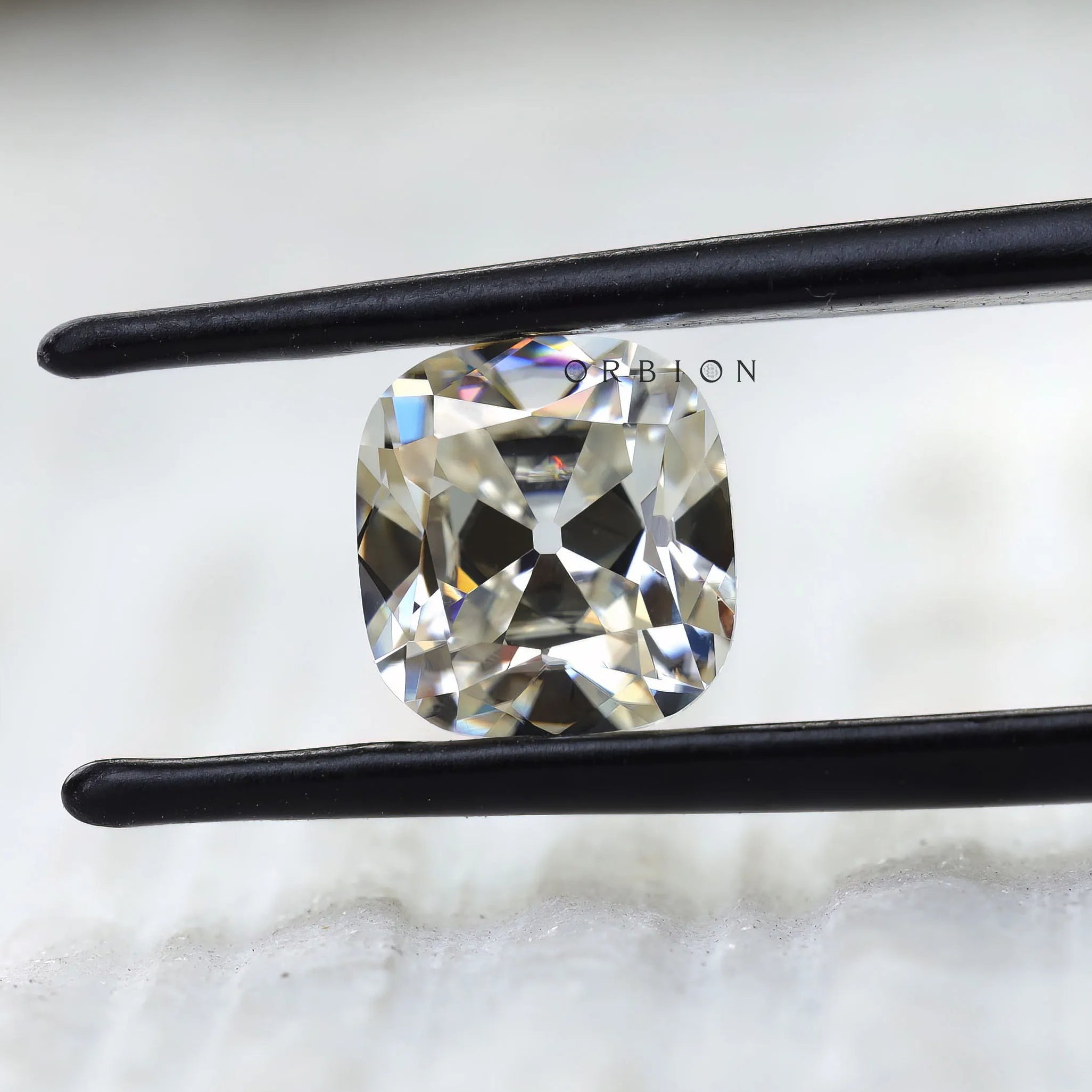 Vintage style 3 CT old mine cut cushion moissanite loose stone