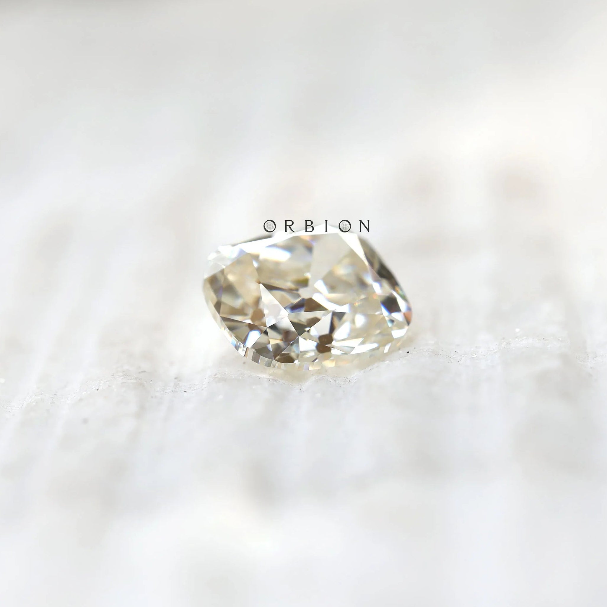 Antique old mine cut cushion moissanite gemstone, 3 CT, off white color