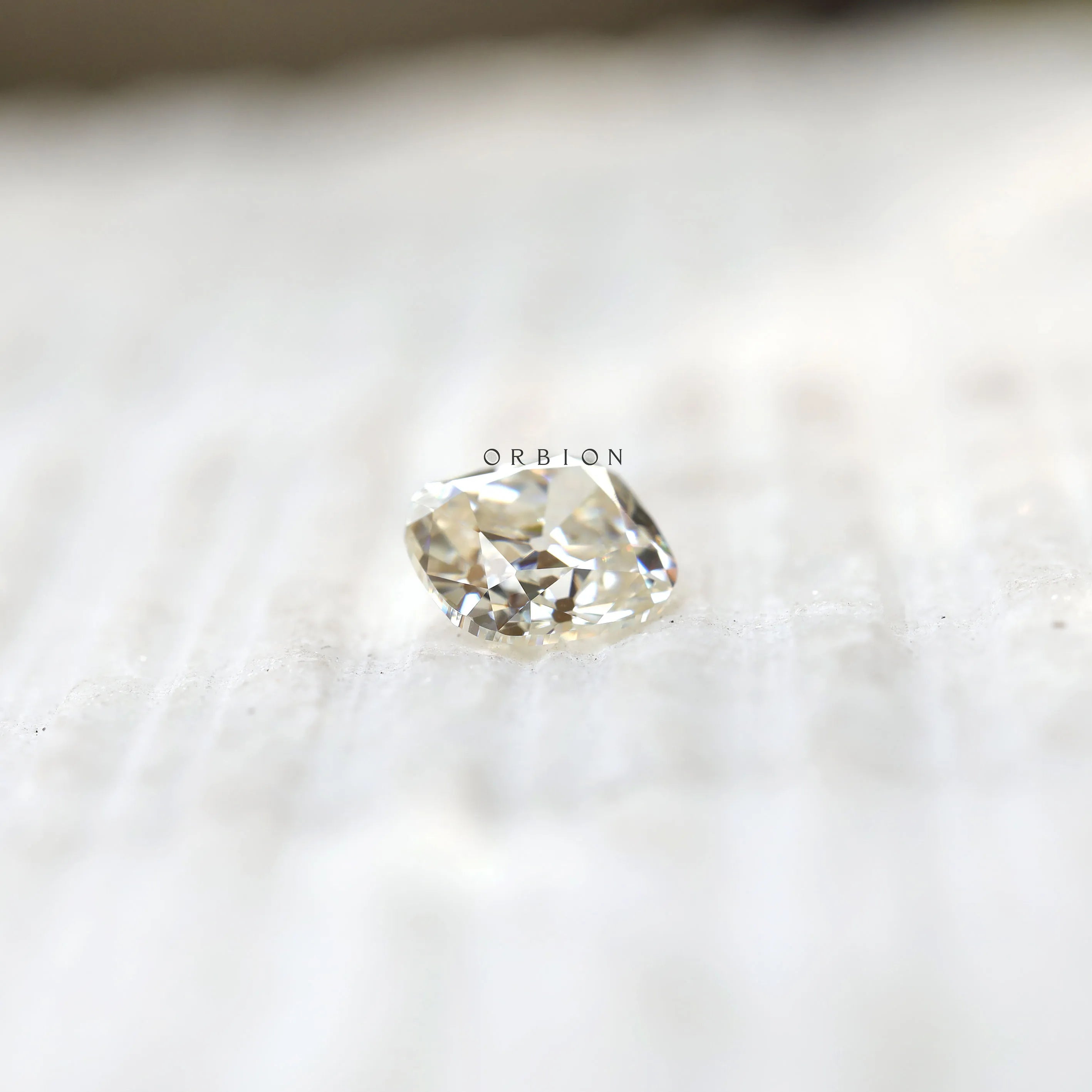 Antique old mine cut cushion moissanite gemstone, 3 CT, off white color