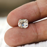 3 CT off white cushion moissanite, antique old mine cut gemstone